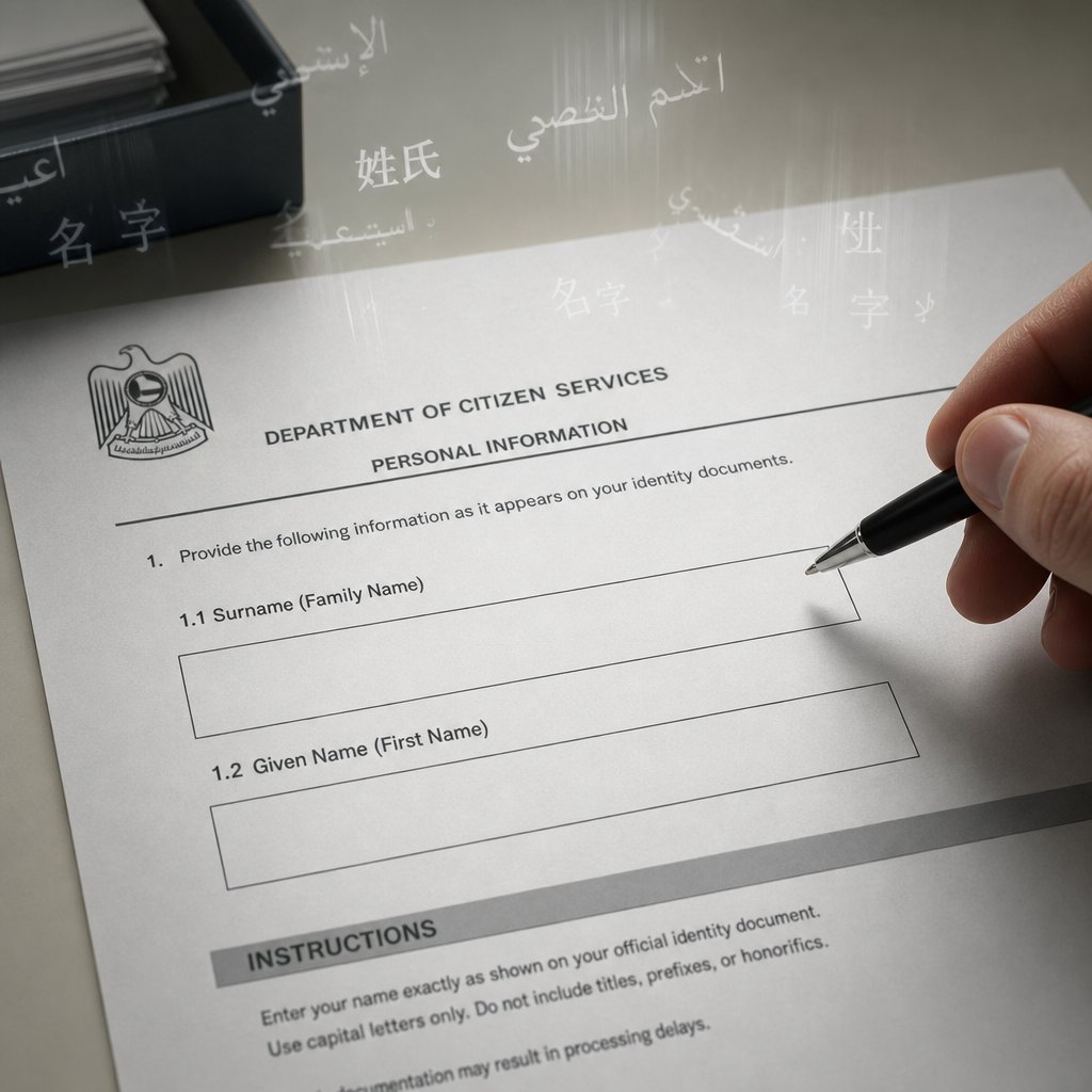 official forms designed for surname first conventions create an impossible fit for uyghur patronymic names
