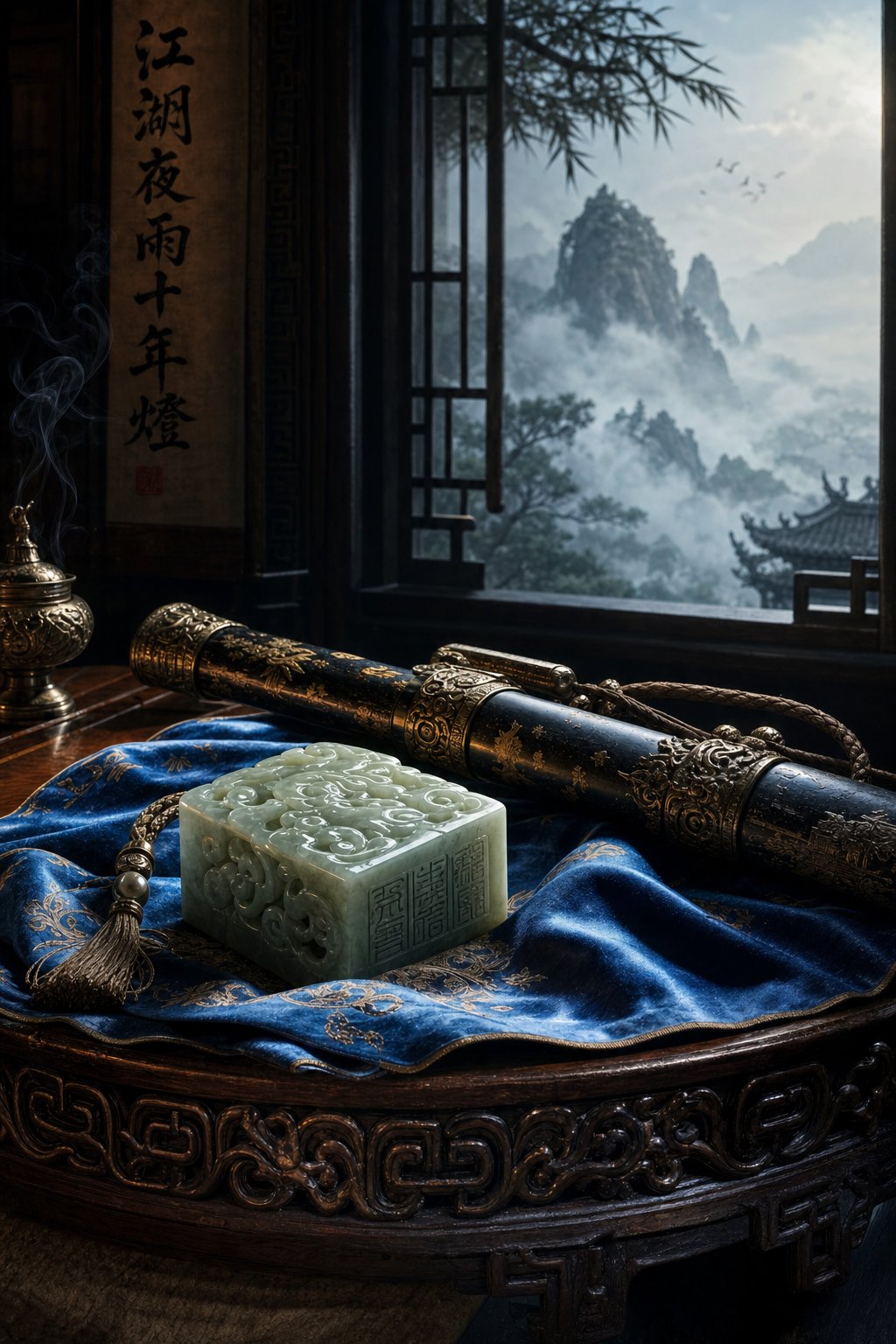 ornate jade name seal symbolizing rare and noble chinese compound surnames