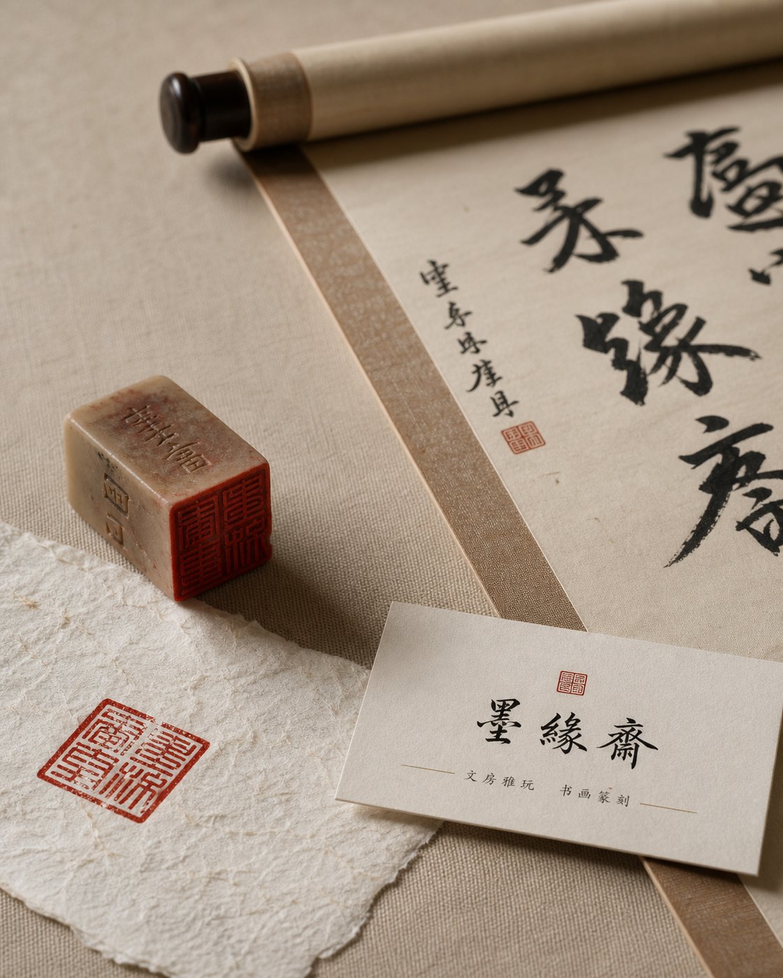 pinyin name calligraphy finds practical expression in personal seals mounted scrolls and professional business cards