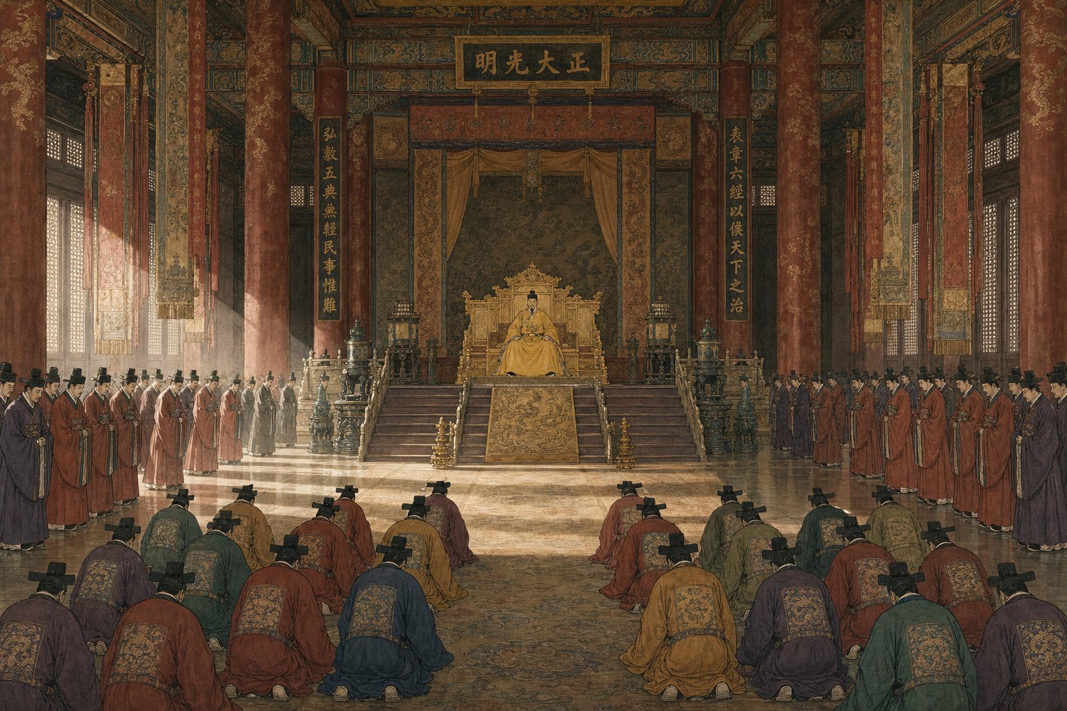 song dynasty imperial court where political hierarchy determined the surname ordering in the text