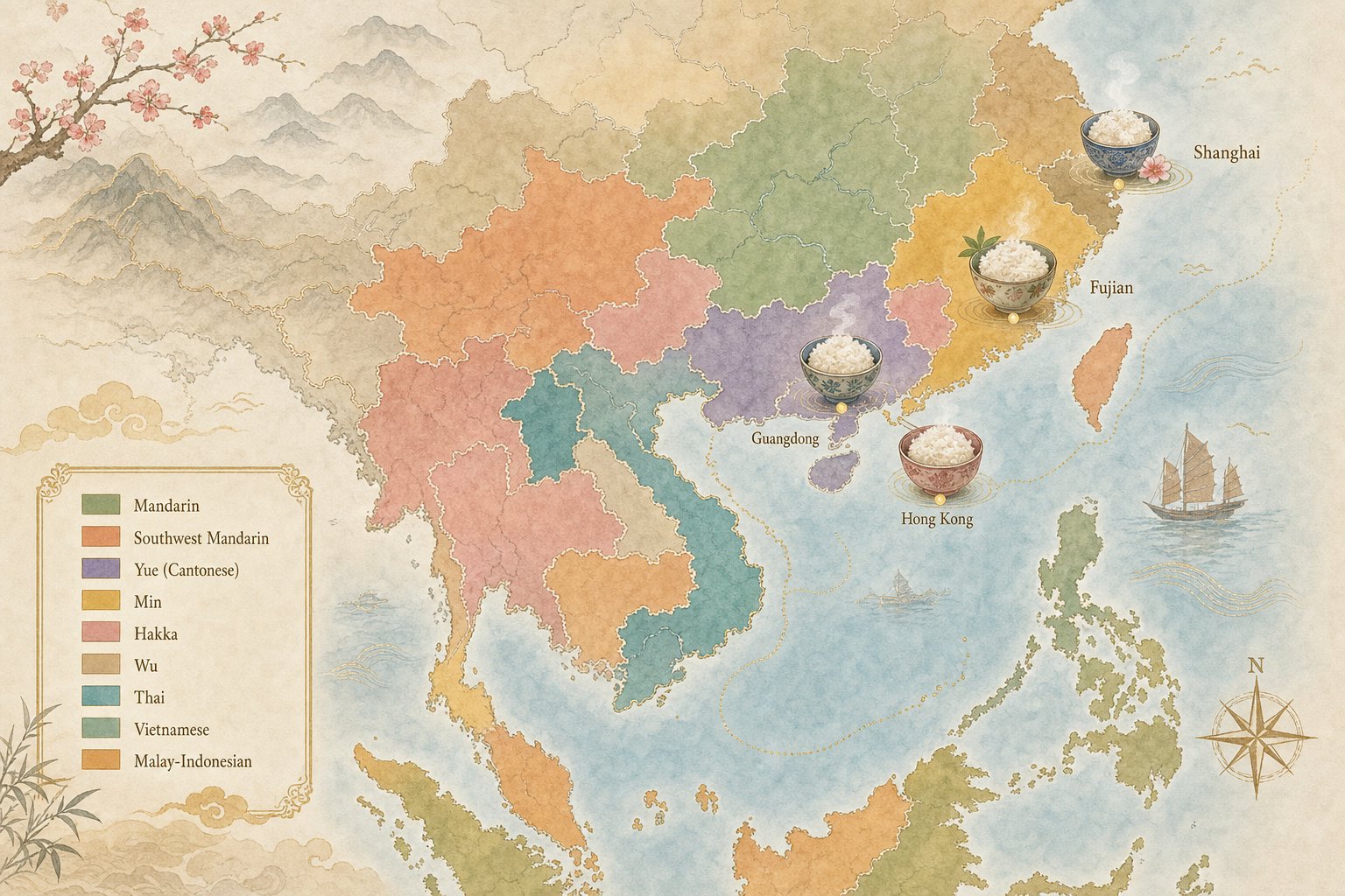 sticky rice carries a different pronunciation in each chinese dialect region from cantonese lo mai to hokkien tsut bi
