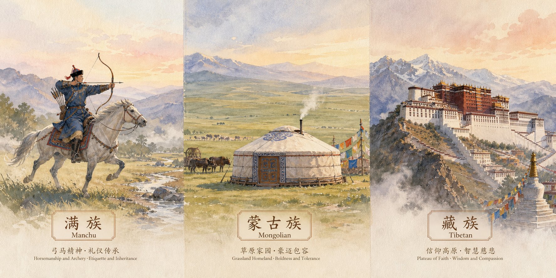 the diverse ethnic traditions of manchu mongol and tibetan peoples each followed distinct naming systems