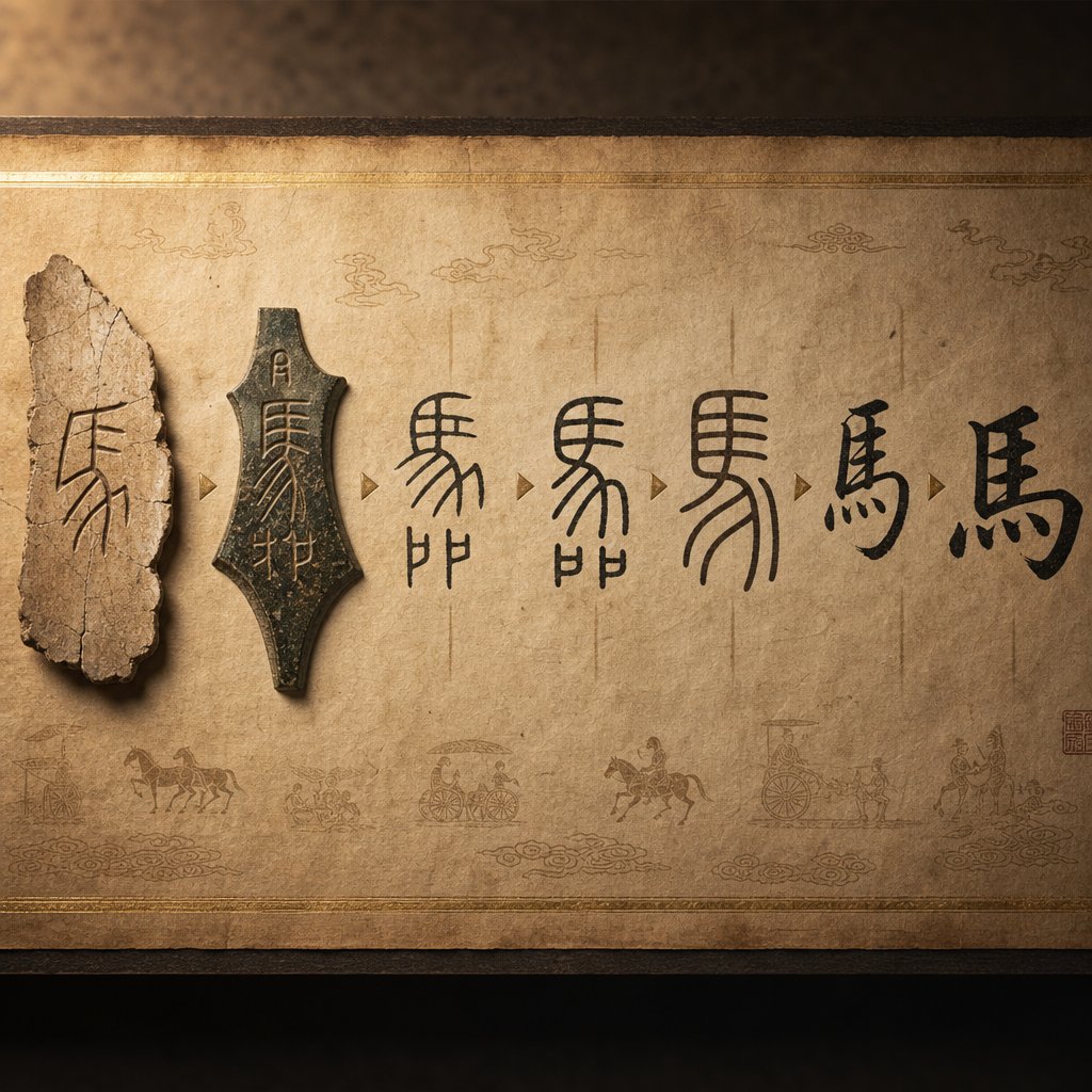 the evolution of chinese characters from ancient oracle bone carvings to modern standard script forms