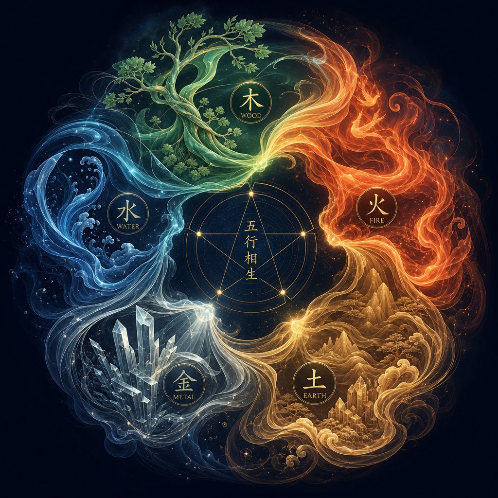 the five elements cycle that guides traditional chinese character selection for balanced and auspicious baby names