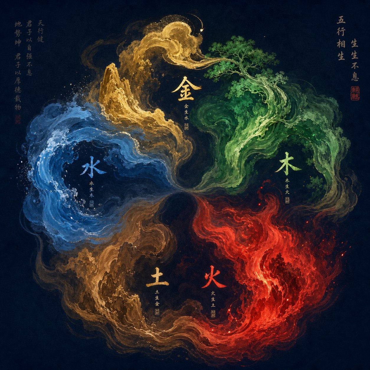 the five elements of chinese cosmology that guide traditional name character selection