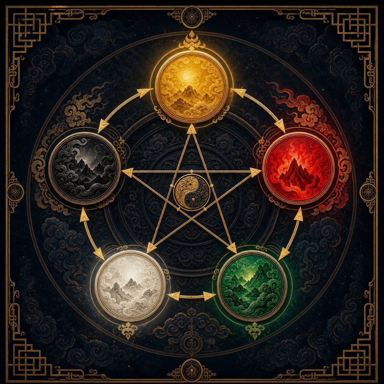the five elements system connects each color surname to an element direction and season in chinese cosmology