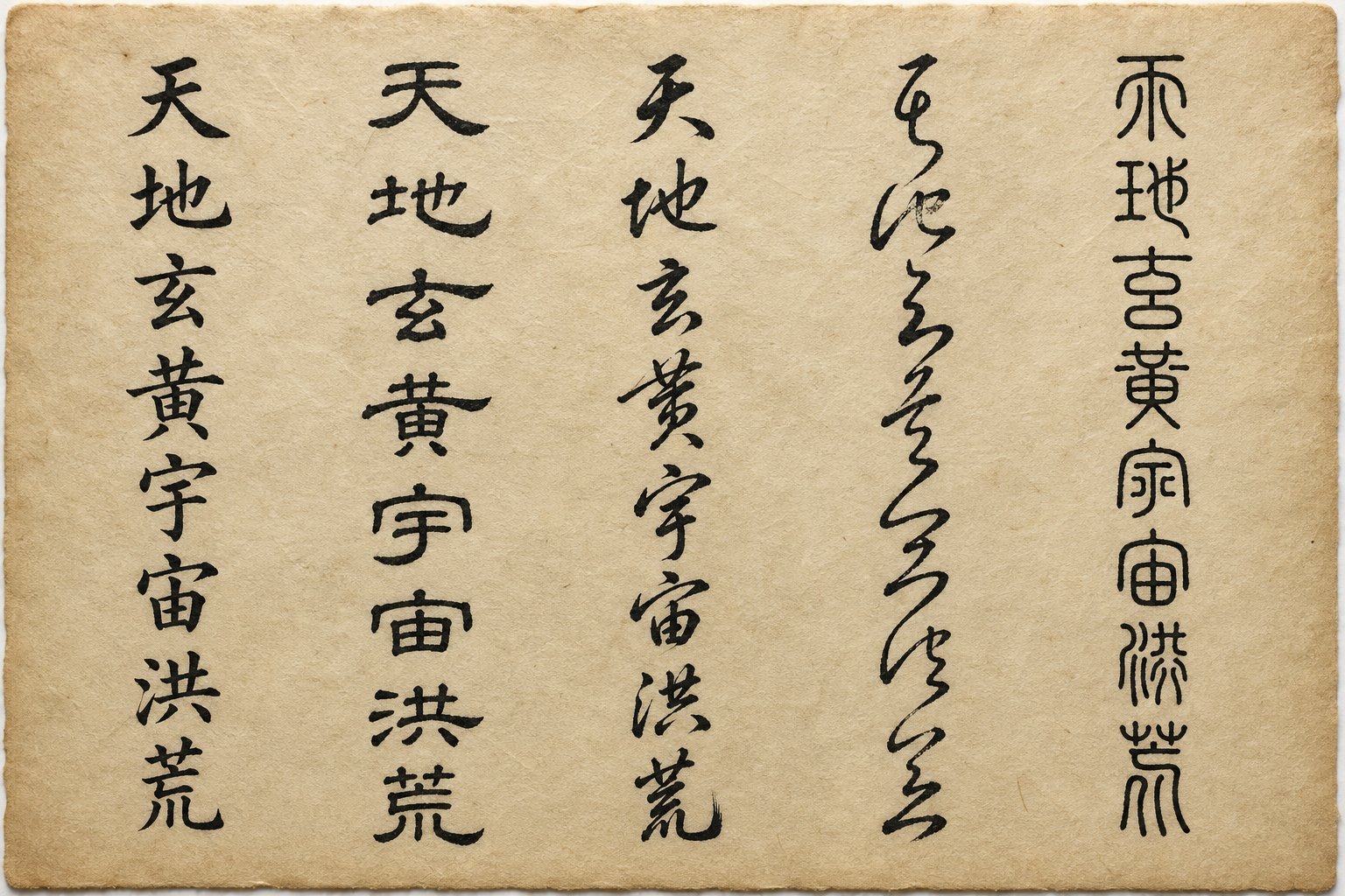 the five major chinese calligraphy script styles each requiring different tool combinations for optimal results