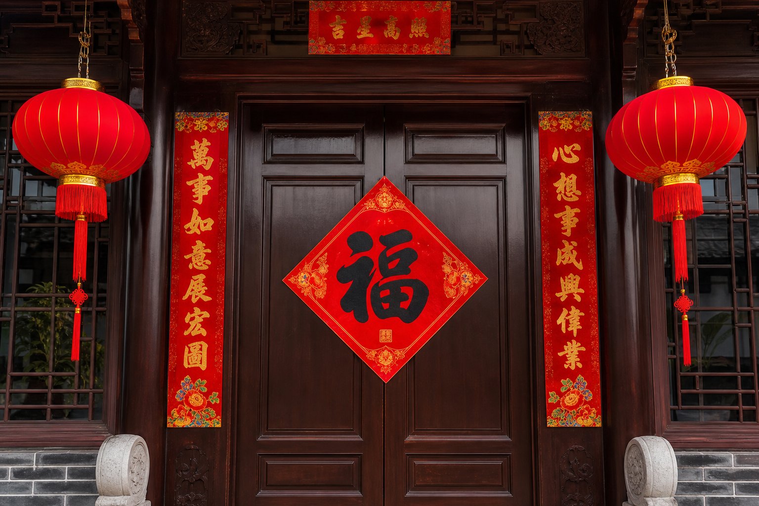 the fortune character displayed on doors during lunar new year is one of the most recognized chinese symbols in everyday life