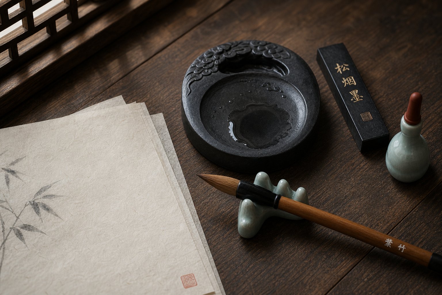 the four treasures of the study brush ink paper and inkstone form the foundation of chinese calligraphy practice