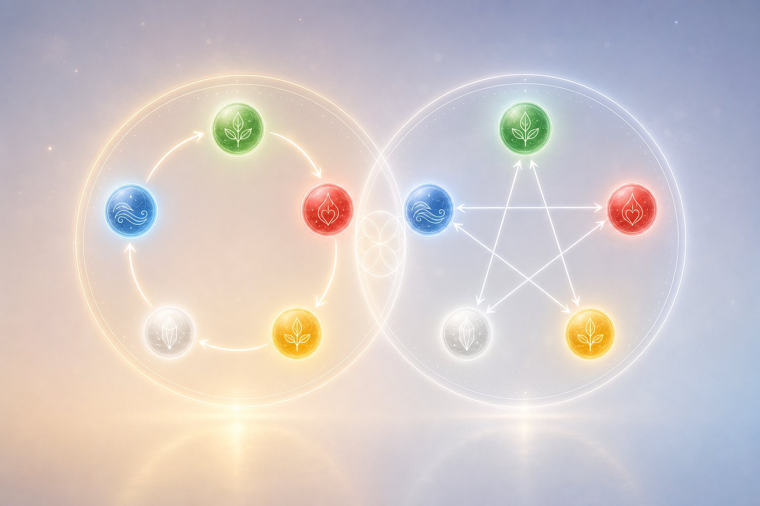 the generating cycle nurtures each element forward while the controlling cycle keeps excess in check both guide how name consultants select corrective characters