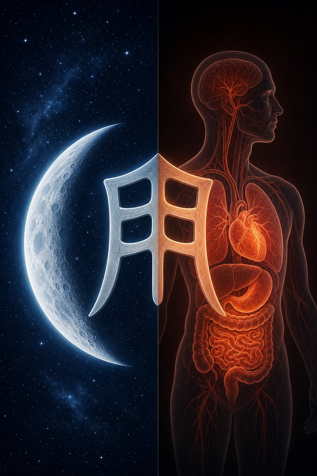 the moon radical and flesh radical look identical in modern chinese but carry completely different meanings