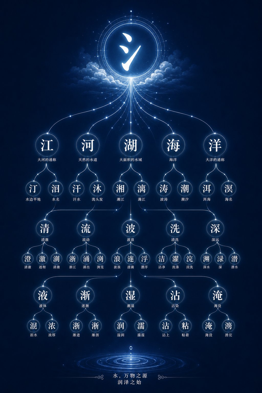 the rain radical 雨 sits atop dozens of weather related chinese characters as a semantic building block