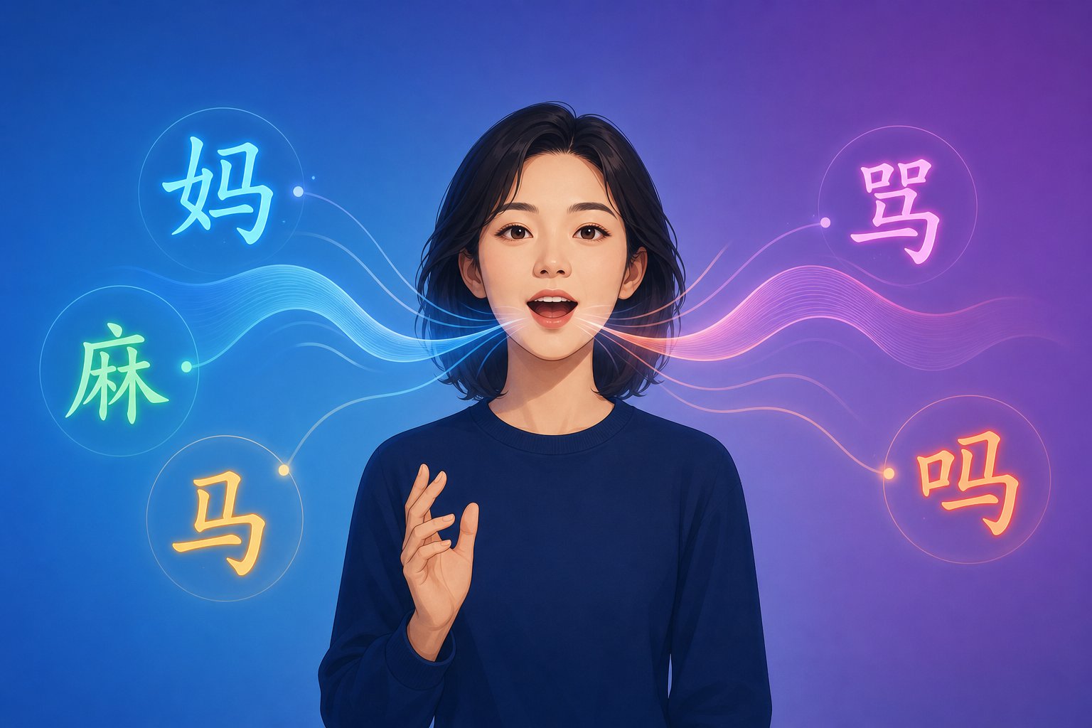 the same syllable spoken with different tones produces completely different chinese characters and meanings