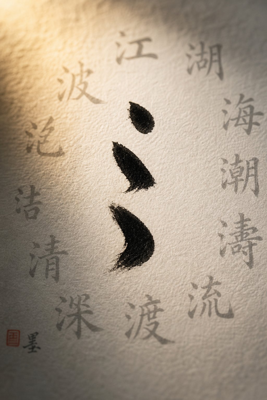 the three dot water radical appears in hundreds of chinese characters marking each one as part of the water element family