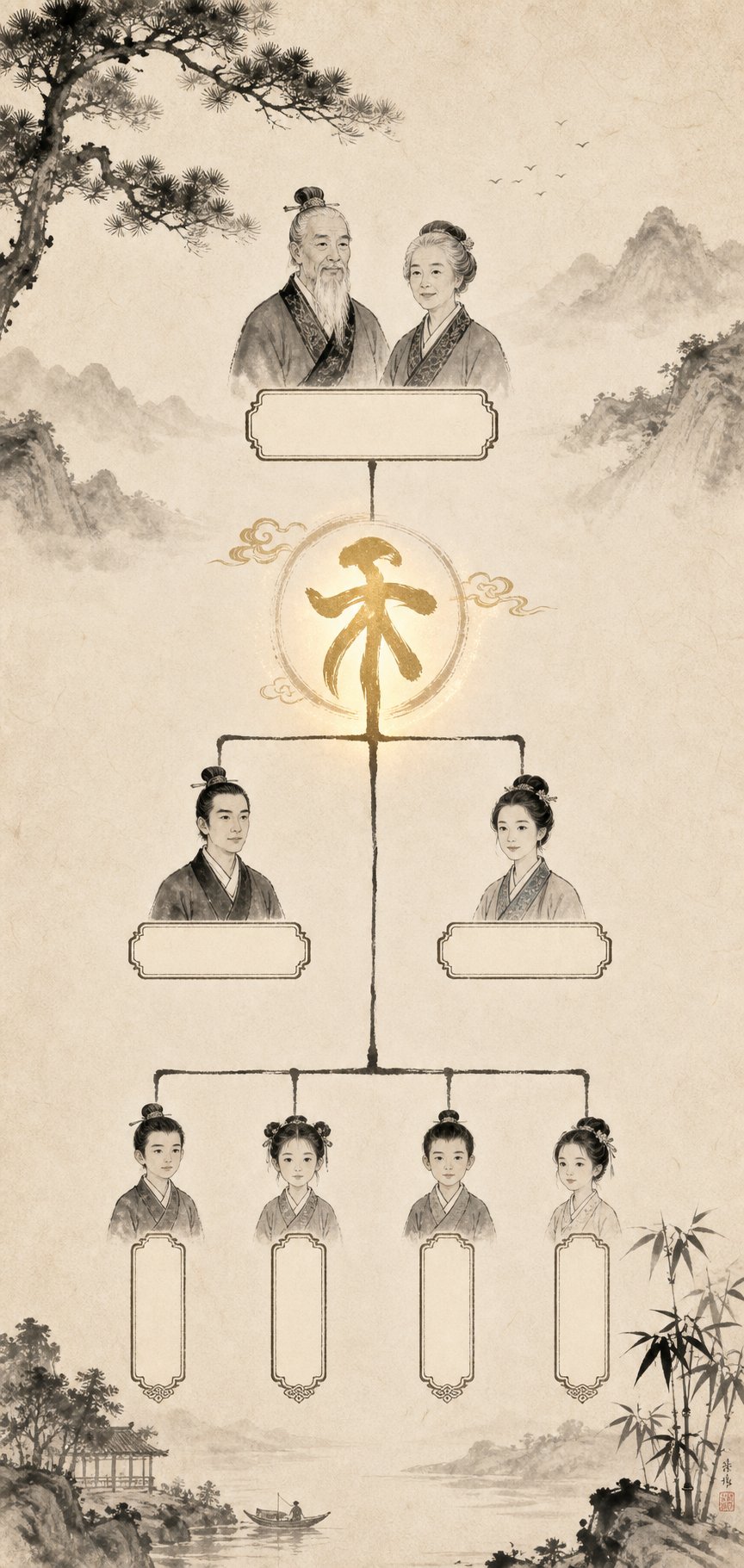 the zi bei tradition assigned a shared character across each generation linking cousins and siblings through their names