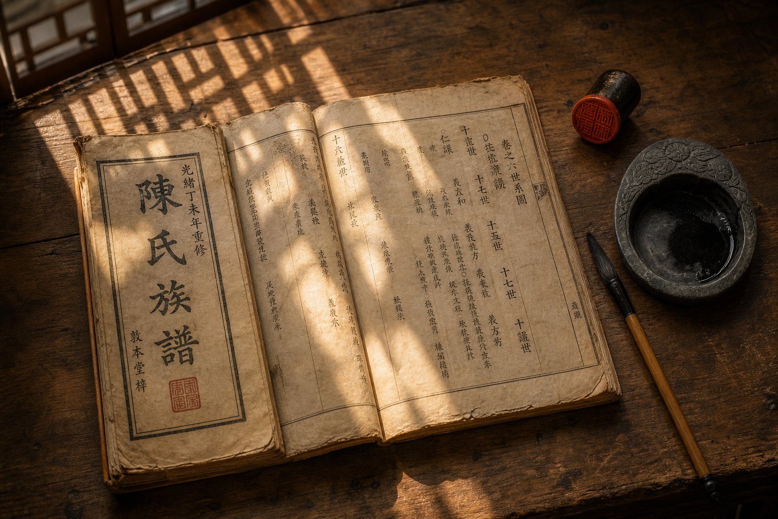 traditional chinese family genealogy book representing generational naming conventions and cultural heritage