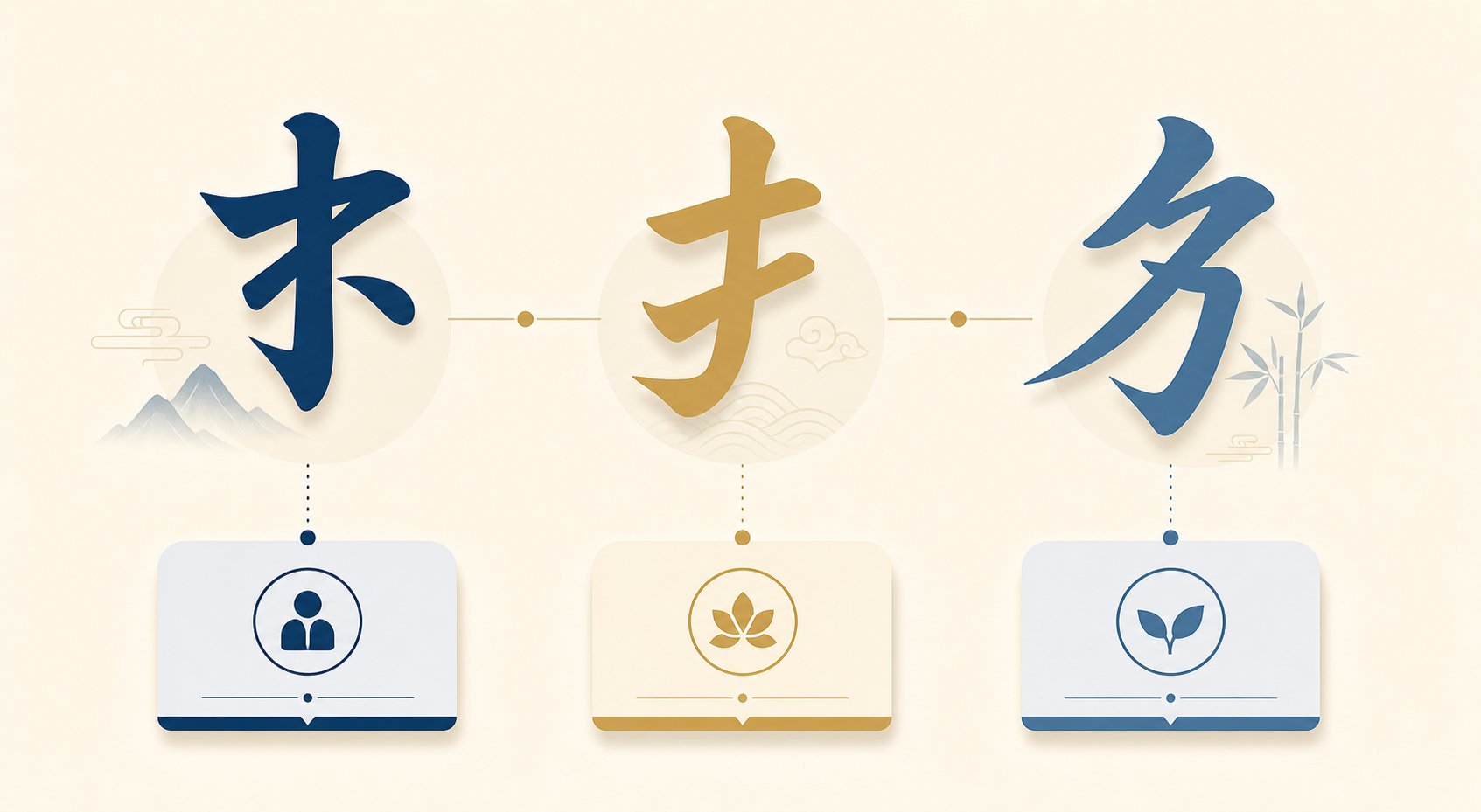 visual representation of chinese name structure showing the three character naming format
