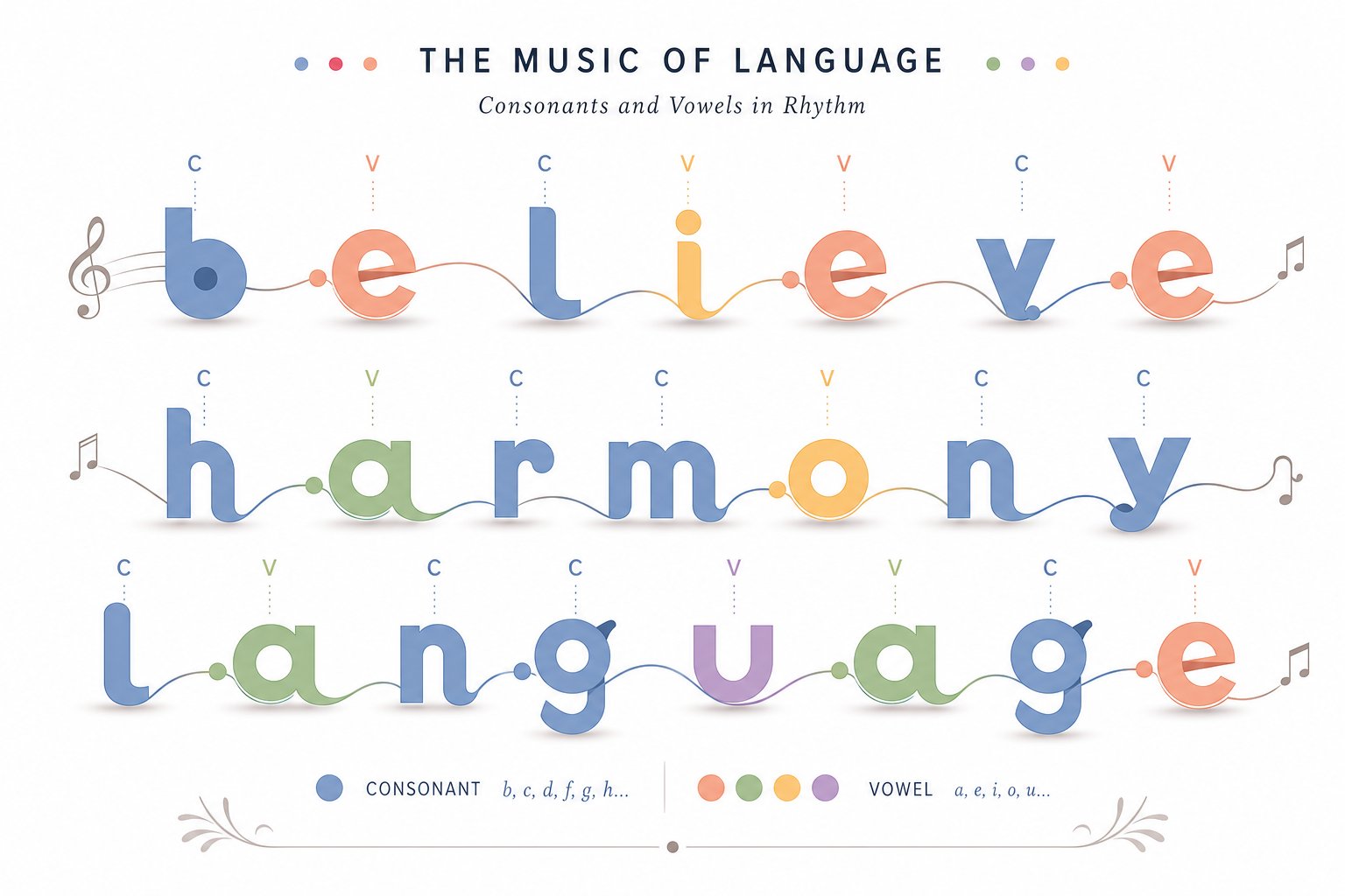 visual representation of consonant vowel patterns used to construct memorable four letter names