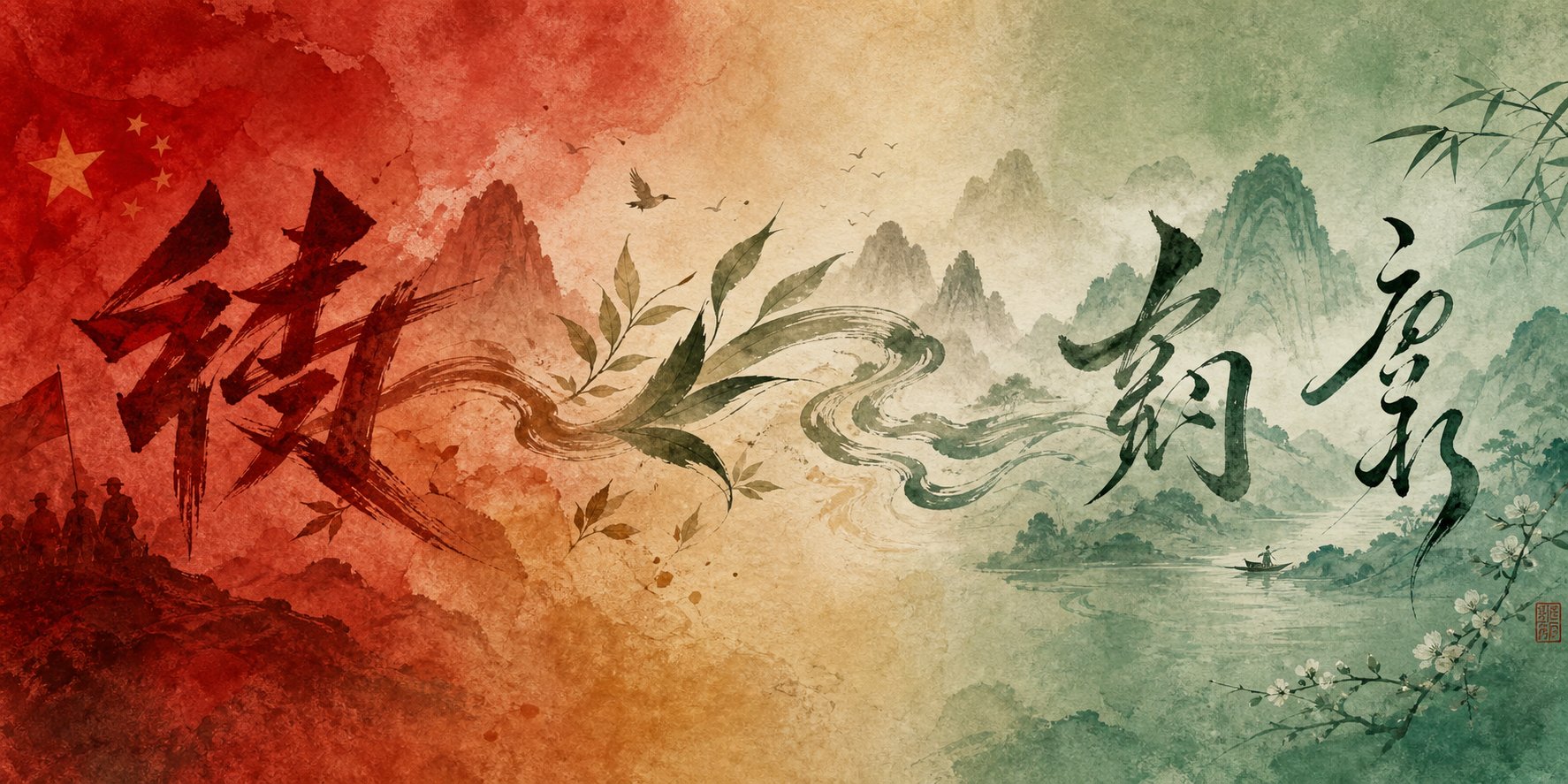 visual timeline showing how popular chinese name characters evolved from patriotic themes to classical literary inspiration across generations