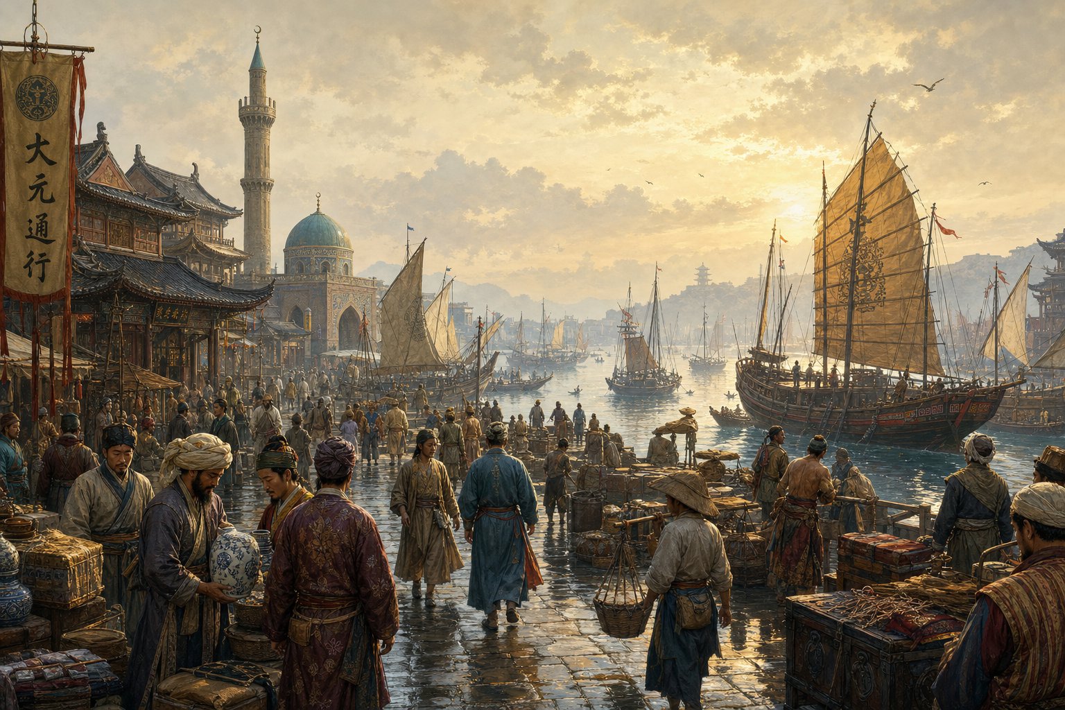 yuan dynasty coastal trading port where muslim merchants first adopted chinese surnames like guo