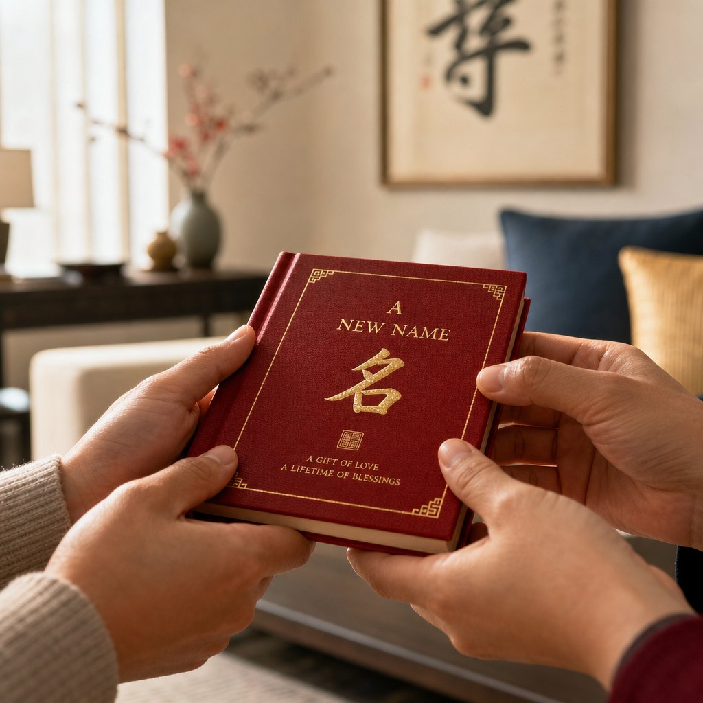 a naming book symbolizing the bridge between chinese tradition and multicultural family life