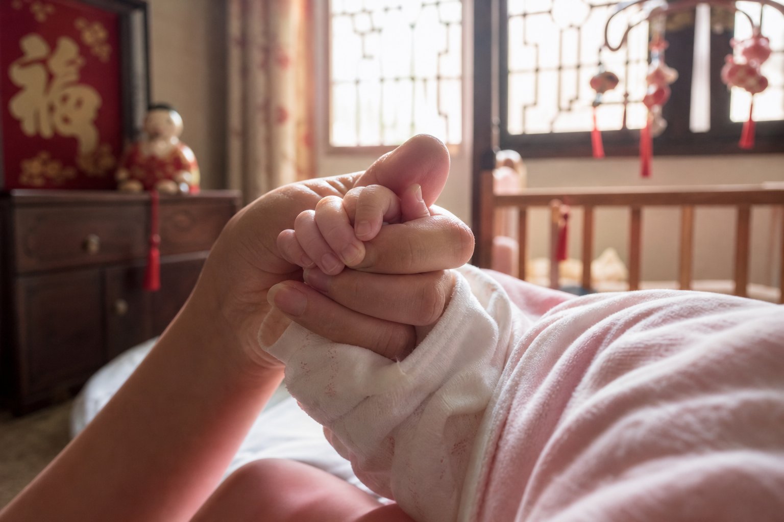 a parent holding her newborn's hand capturing the intimate moment when a virtue name becomes a lifelong gift of moral hope