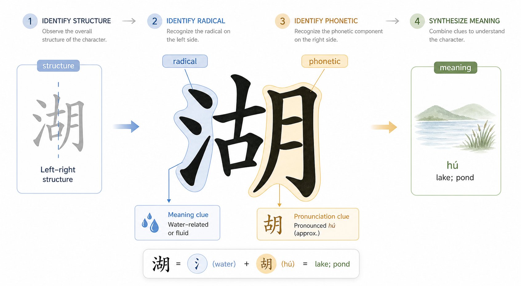 a systematic approach to decoding an unfamiliar chinese character using its structural components