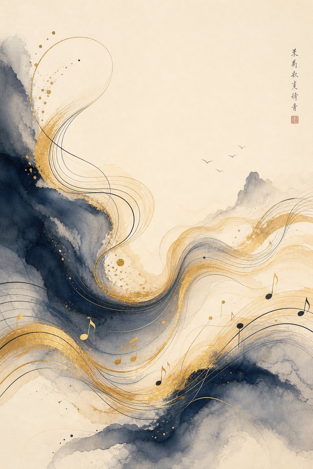 abstract tonal waves illustrating how surname and given name tones create melodic harmony