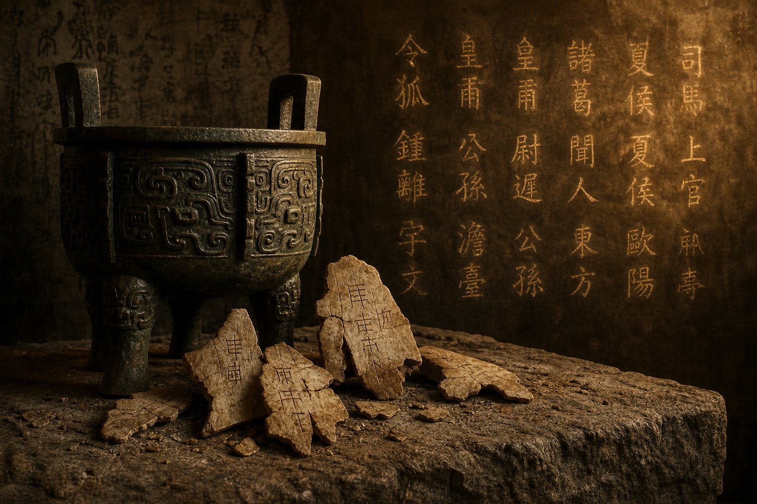 ancient oracle bones and bronze vessels preserve the earliest records of chinese surname characters from over 4000 years ago