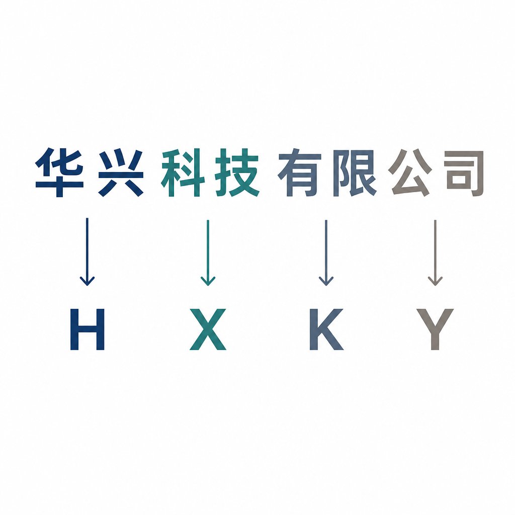 breaking down a chinese company name into its component parts to extract pinyin initials