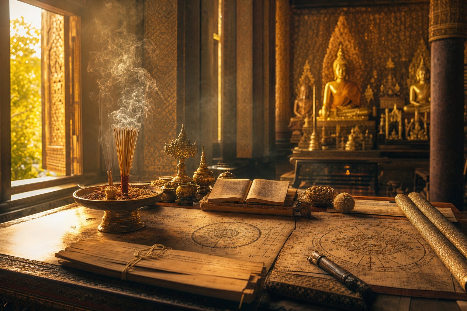 buddhist monks consult astrological charts and sacred pali texts to select auspicious names for newborns based on their birth day
