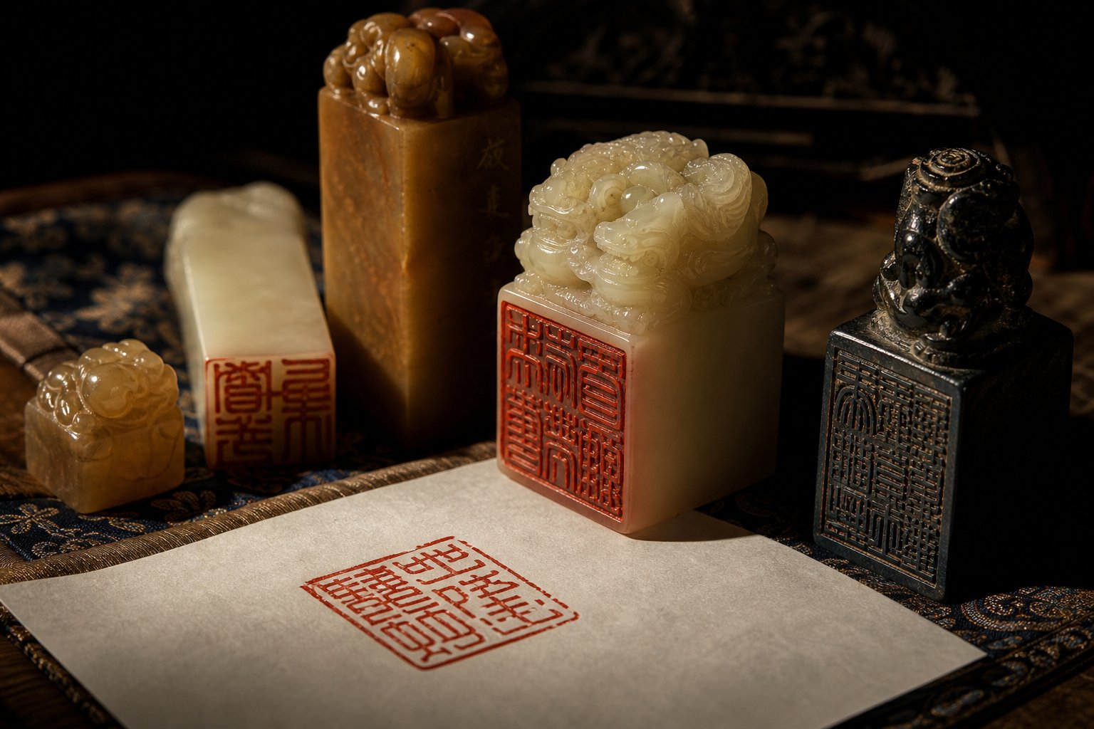 carved stone seals bearing different artist names essential tools for authentication in chinese painting