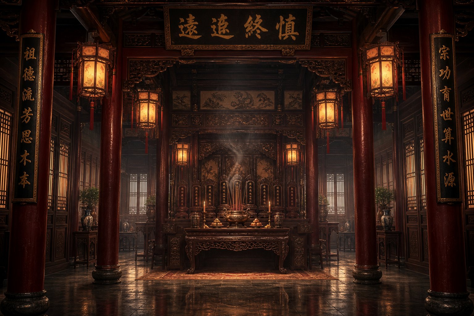 chinese ancestral halls preserved family lineage records connecting surname bearers to their dynastic origins