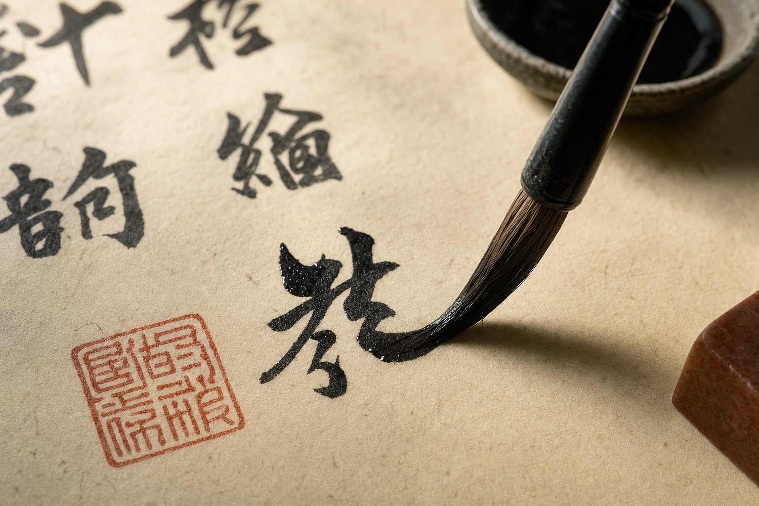 chinese brush calligraphy and personal seal used in traditional naming practices for rooster year individuals