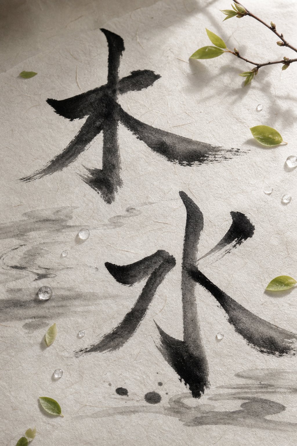 chinese radicals for wood and water elements used in auspicious baby naming