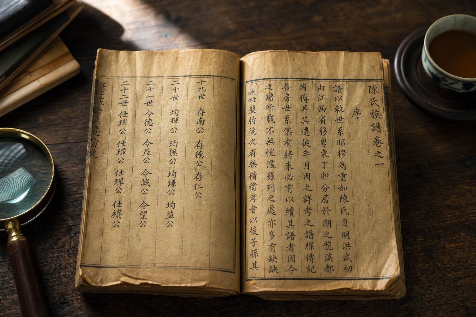 clan genealogy books preserve generation poems that assign naming characters to each successive family generation