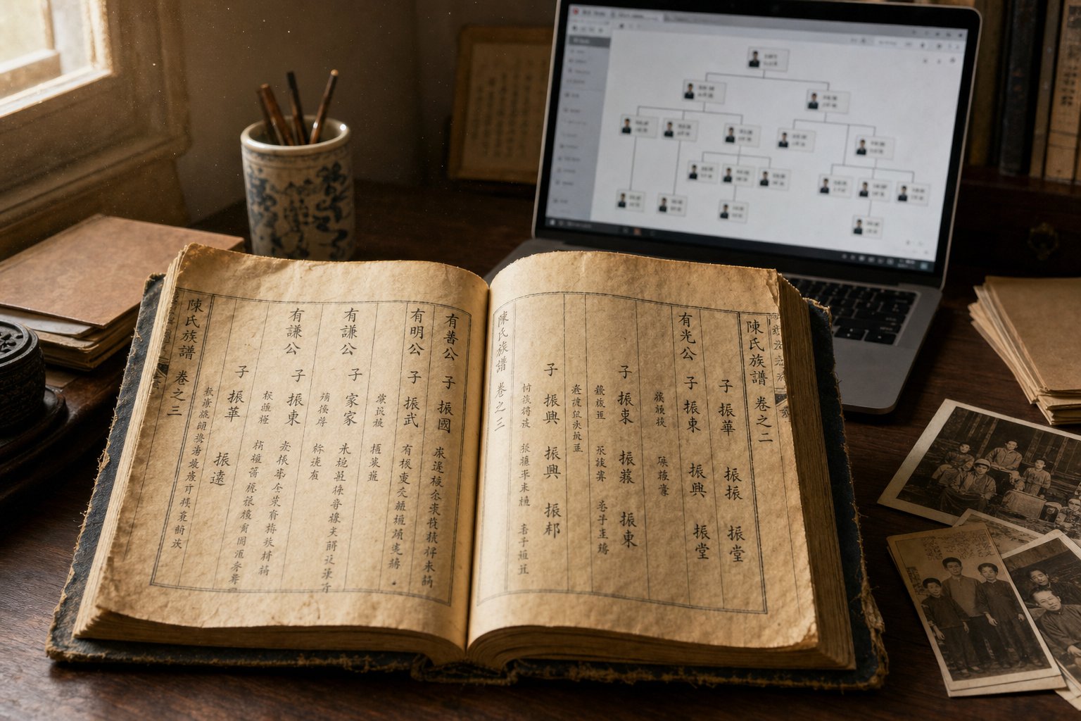 combining traditional jiapu genealogical records with modern research tools helps trace wang family lineage across generations