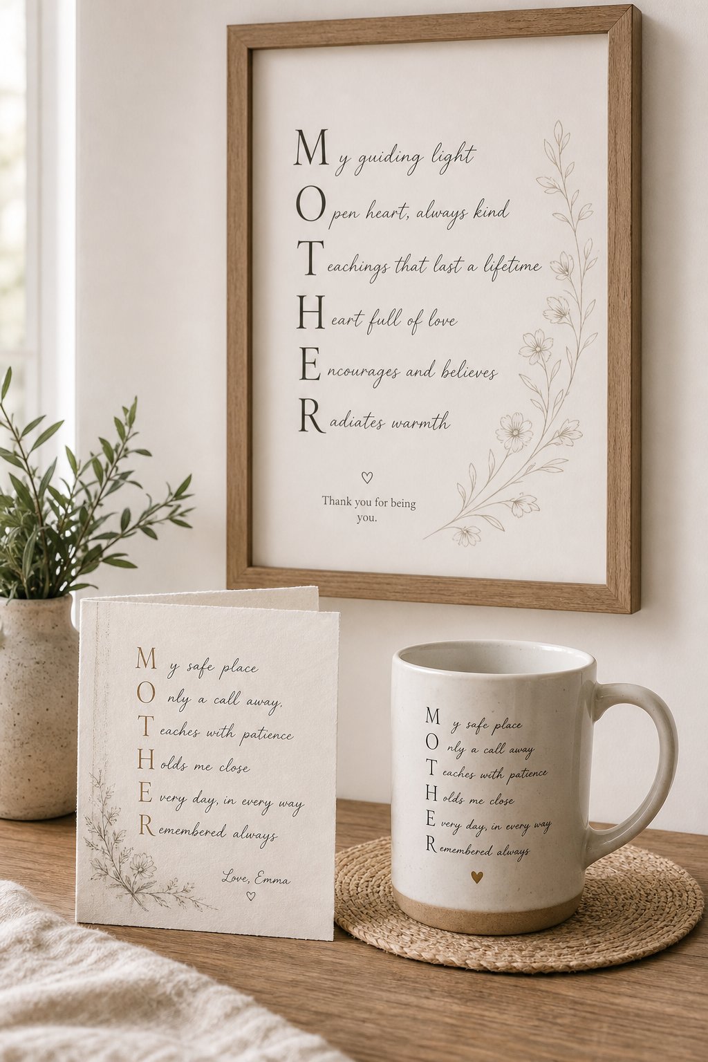 creative ways to present acrostic name poems as meaningful personalized gifts