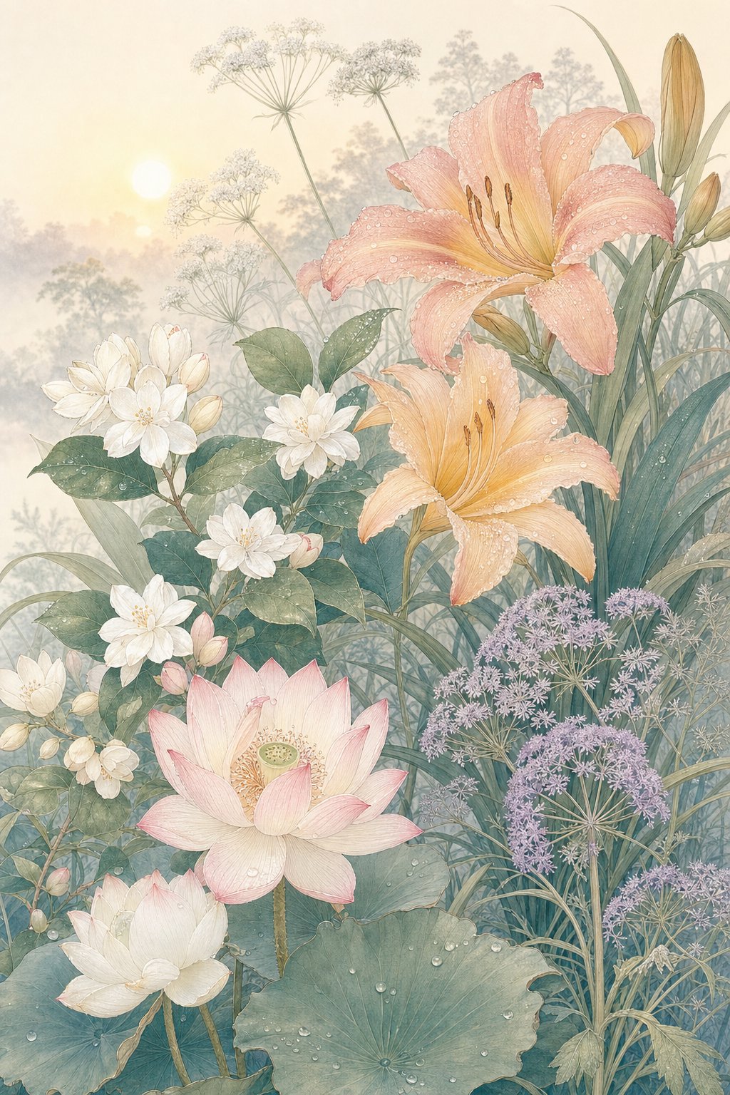 daylilies angelica jasmine and lotus representing nature inspired chinese girl names for horse year daughters