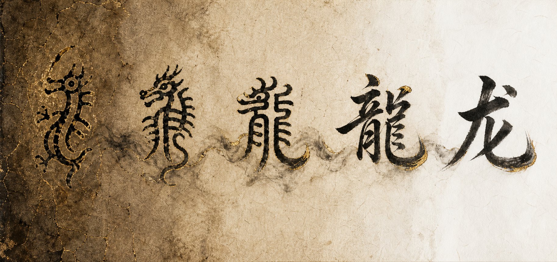 evolution of the chinese dragon character from ancient oracle bone script to modern simplified form
