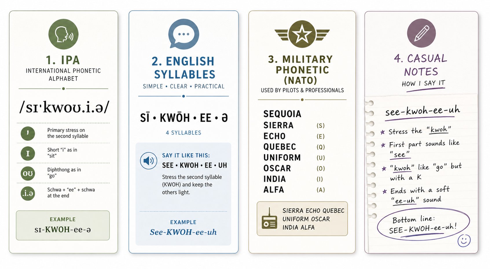 four major phonetic systems offer different levels of precision and readability for representing name pronunciations