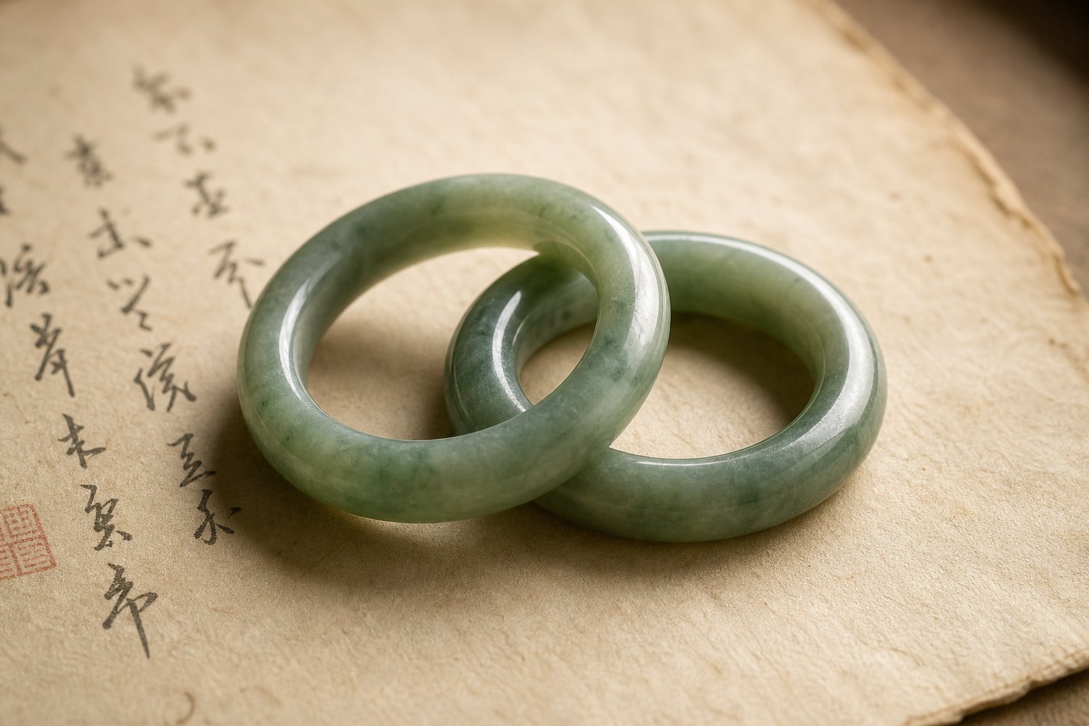 interlocking jade rings symbolizing how perfect chinese twin names form two halves of a whole