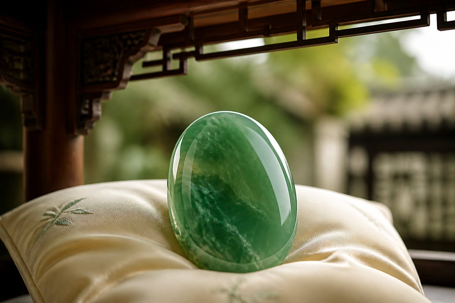 jade beneath a sheltering roof representing the twin themes of protection and elegance in rabbit year girl names