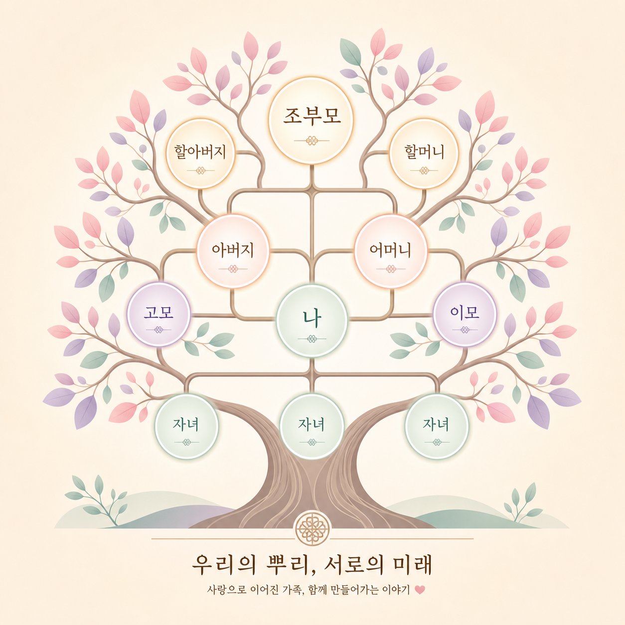 korean generational naming connects family members through shared syllables across the family tree
