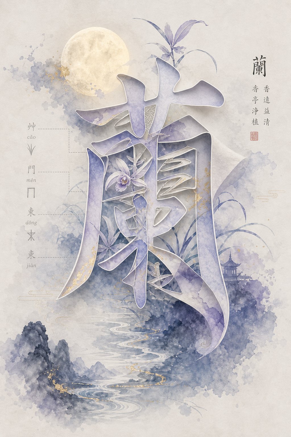 layered illustration revealing the hidden semantic depth and symbolic associations within chinese name characters