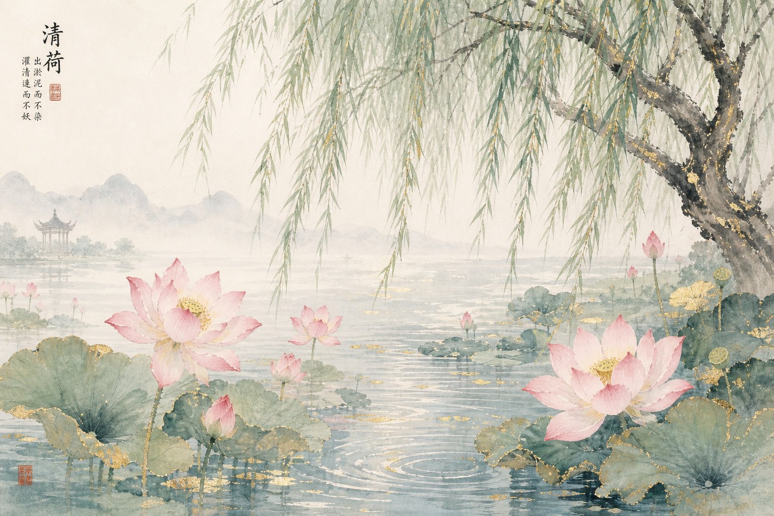 lotus and water imagery reflecting the nature inspired themes found in auspicious rat year girl names