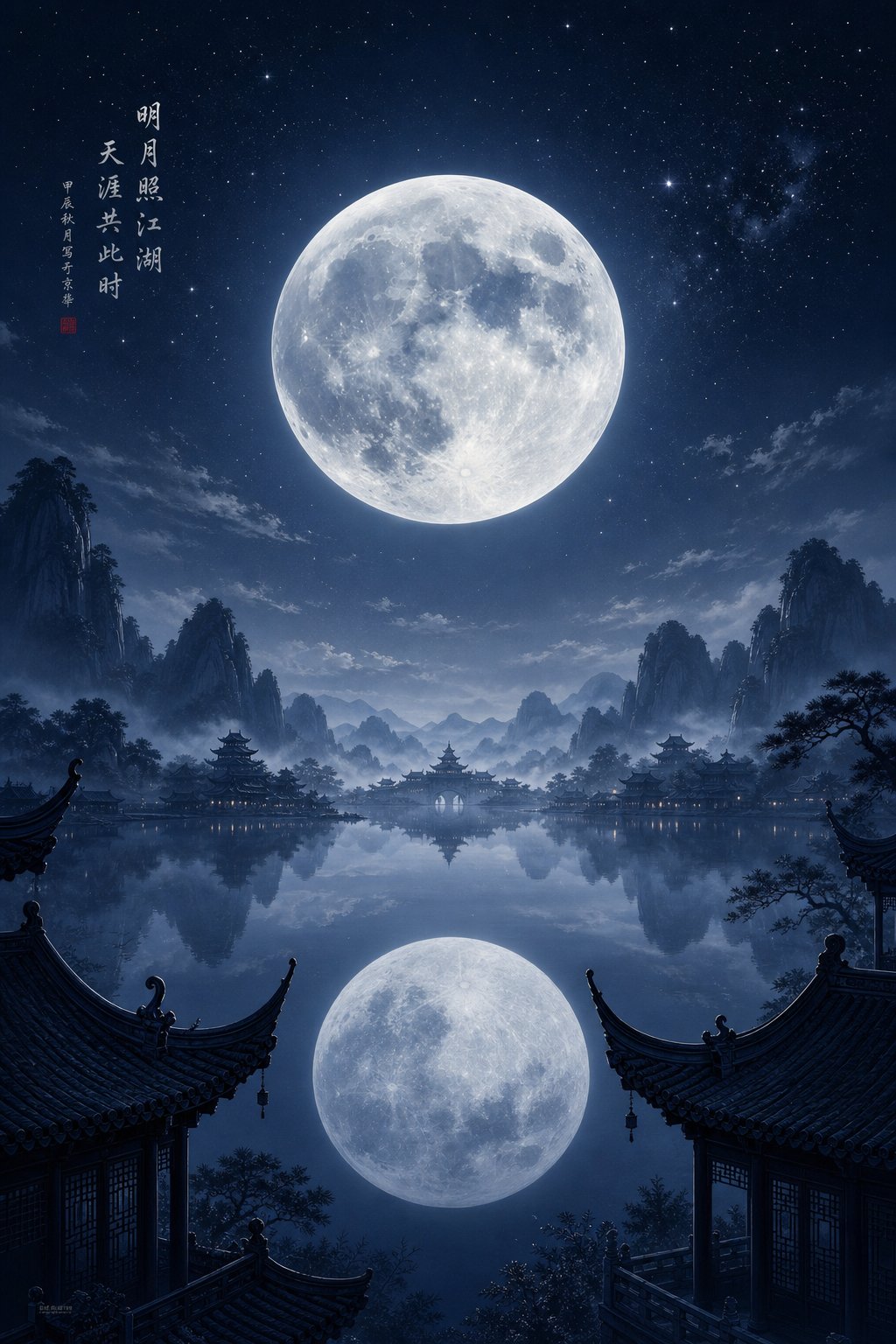 moonlit night scene evoking the celestial and strength themes in modern rat year girl names