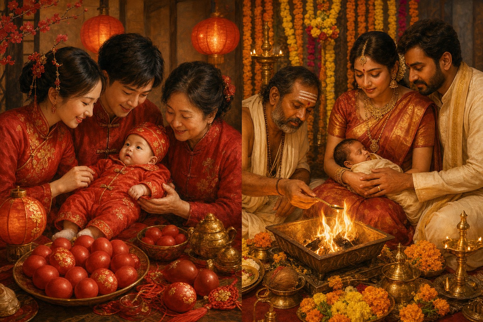 naming ceremonies in both cultures treat the act of giving a name as a sacred event guided by spiritual principles