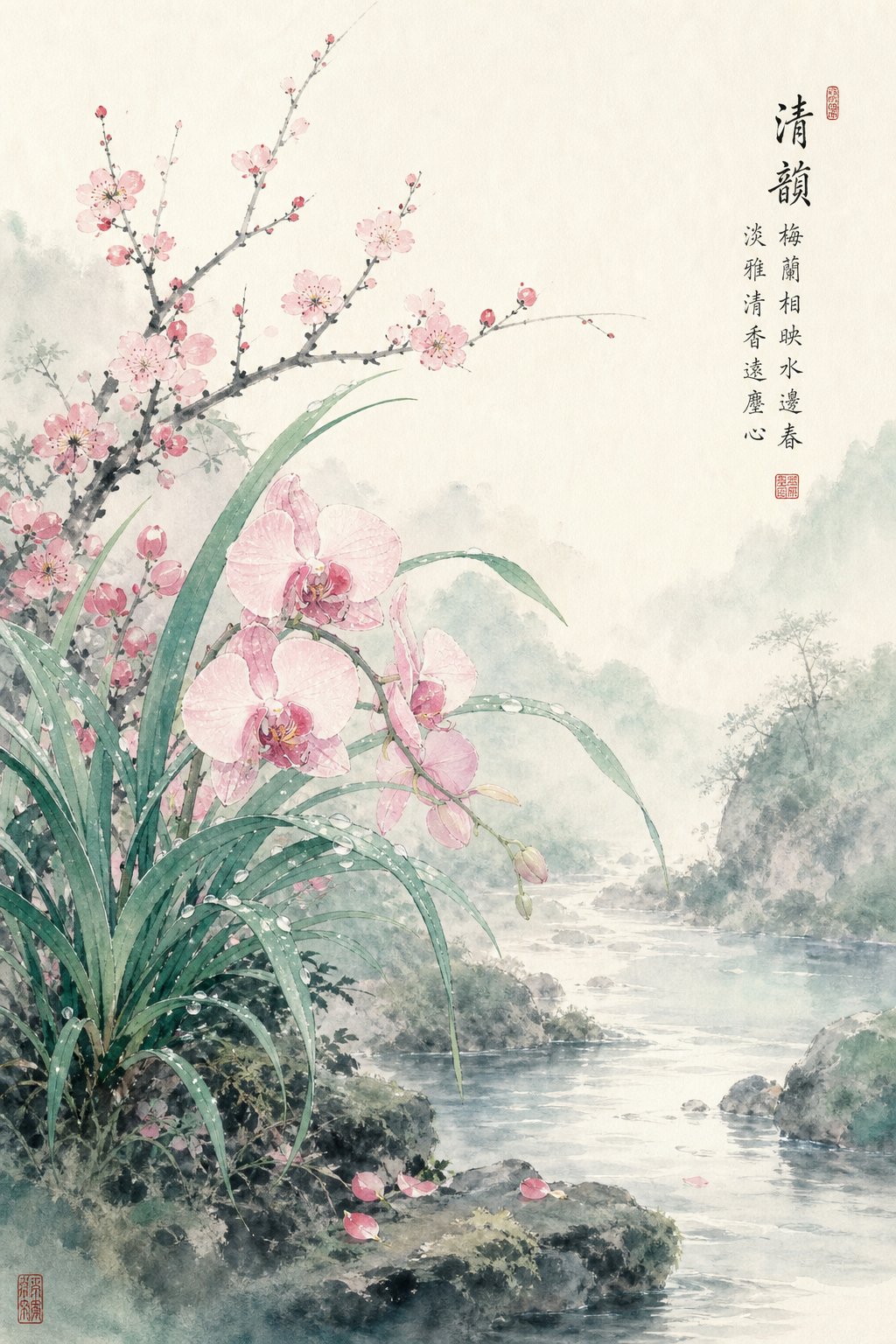 orchids and plum blossoms symbolize feminine virtue and grace in classical chinese poetic naming