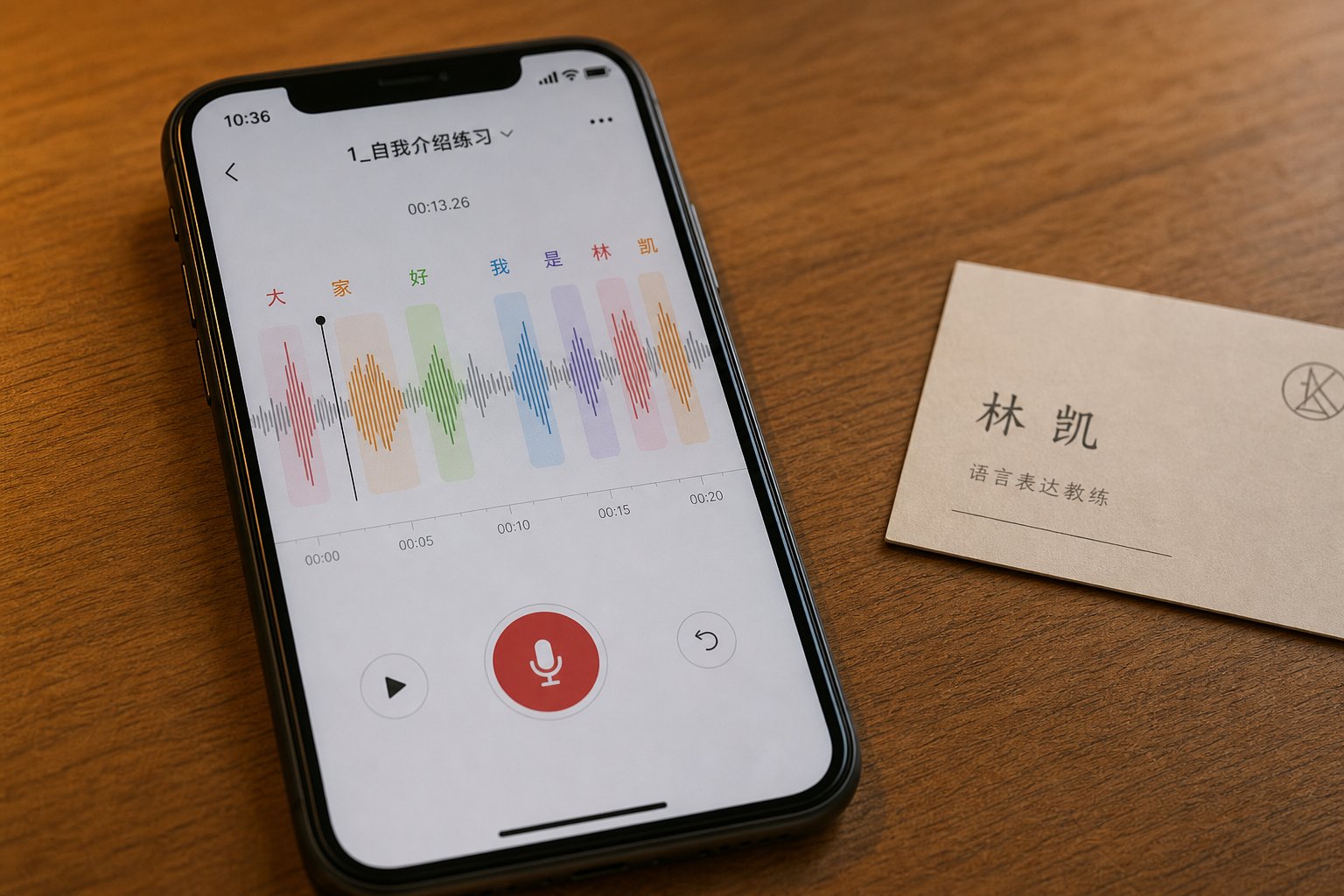 practicing name pronunciation syllable by syllable using a pinyin app before an important meeting